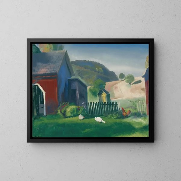 La Fattoria e le Galline - George Wesley Bellows — quadro incorniciato alla parete