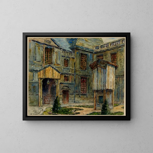 Interno del cortile del museo Carnavalet, rue de Sévigné - Georges-Henri Manesse — quadro incorniciato alla parete