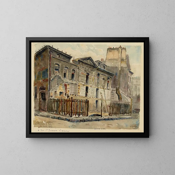 Primo giorno della demolizione del negozio Sel, 6 rue Saint-Germain de l'Auxerrois - Georges-Henri Manesse — quadro incorniciato alla parete