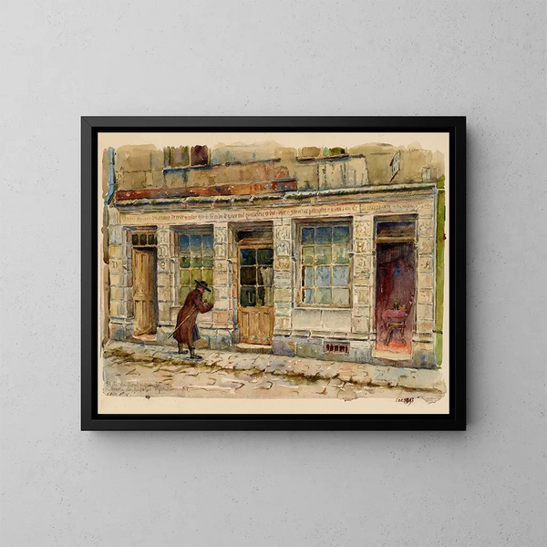 Vecchia casa del XV secolo, casa di Nicolas Flamel, detta casa del Grand Pignon, 51 rue de Montmorency - Georges-Henri Manesse — quadro incorniciato alla parete