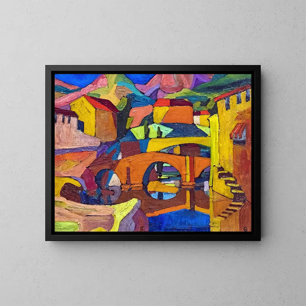 Village cubista - Georges Gaudion — quadro incorniciato alla parete