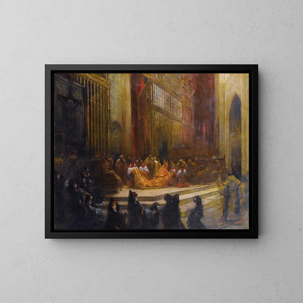 Eleganti in una chiesa spagnola - Georges Jules Victor Clairin — quadro incorniciato alla parete