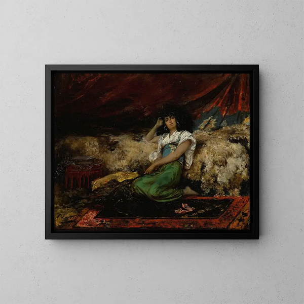 Le éventail de paon - Georges Jules Victor Clairin — quadro incorniciato alla parete