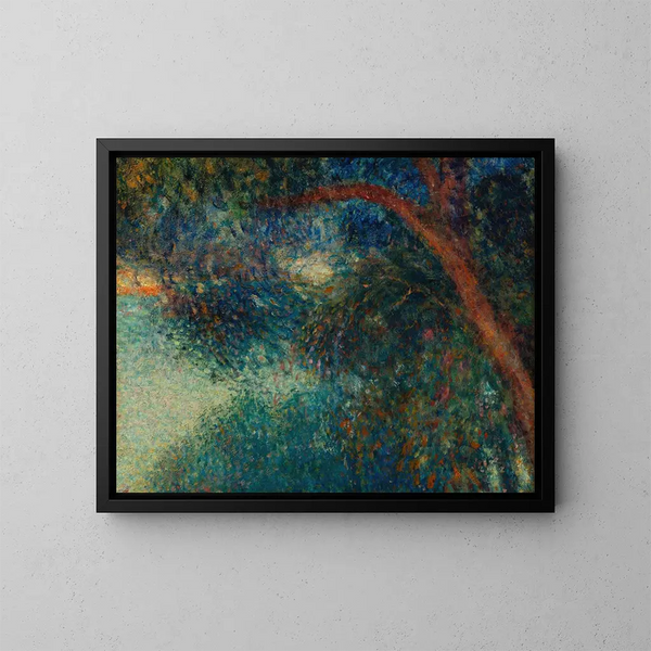 Salice piangente vicino a un fiume - Georges Lemmen — quadro incorniciato alla parete