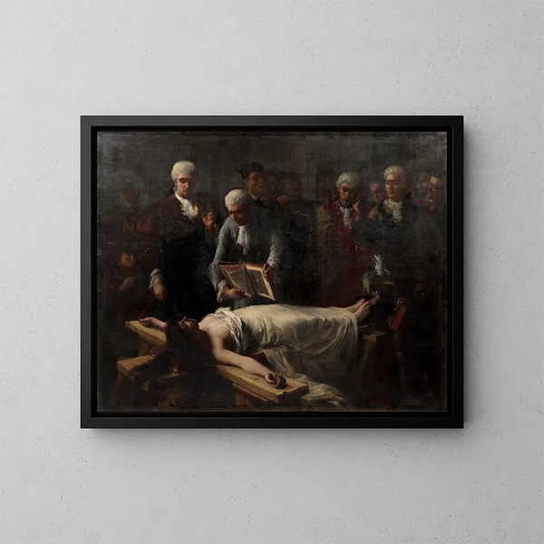 Un estatico nell'epoca della crocifissione nel XVIII secolo - Georges Moreau de Tours — quadro incorniciato alla parete