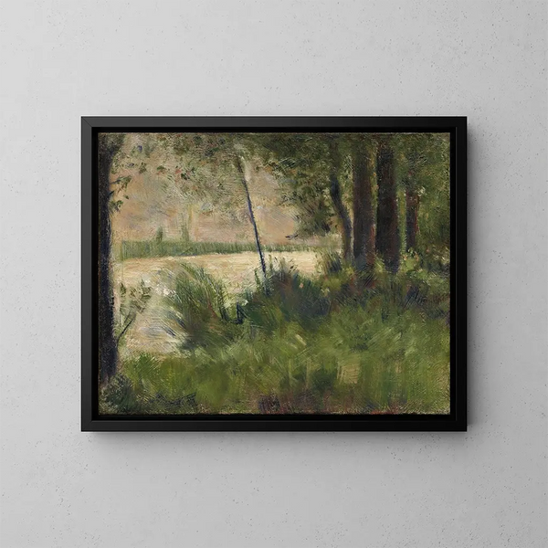 Bord de rivière herbeux - Georges Seurat — quadro incorniciato alla parete