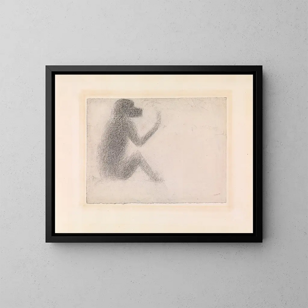 Scimmia seduta - Georges Seurat — quadro incorniciato alla parete