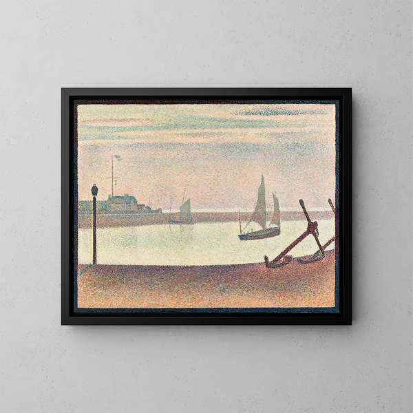 Il canale a Gravelines al crepuscolo - Georges Seurat — quadro incorniciato alla parete
