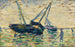 Tre barche e un marinaio studio per L'affondamento di Grandcamp - Georges Seurat — vista dell’opera