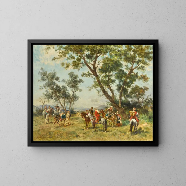Cavalli a riposo - Georges Washington — quadro incorniciato alla parete