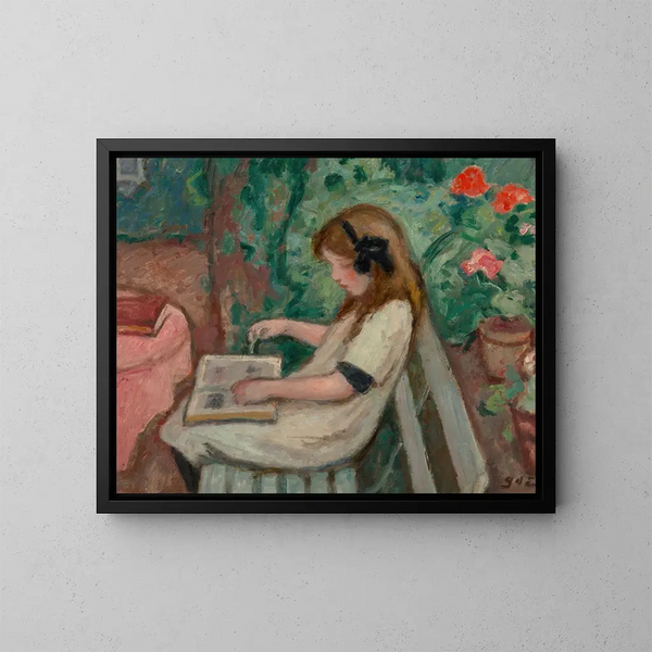 La lettura - Georges d'Espagnat — quadro incorniciato alla parete