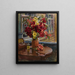 Nature morte alle rose trémières - Georgy Konstantinovich Savitsky — quadro incorniciato alla parete