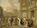 Cleopatra che offre vino ad Alessandro il Grande dopo la sua conquista di Mazaka - Gerard Hoet — vista dell’opera