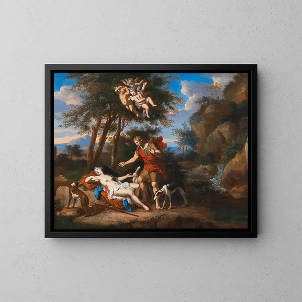 Venere e Adone - Gerard Hoet — quadro incorniciato alla parete