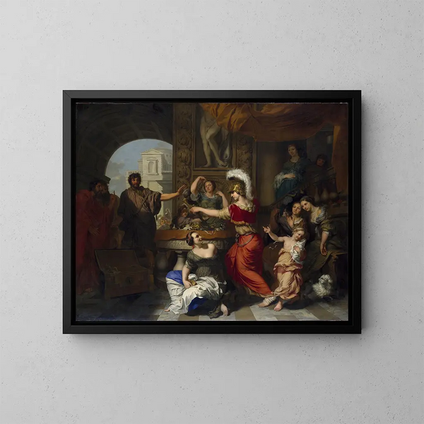Achille riconosciuto da Ulisse alla corte di Lycomède - Gerard de Lairesse — quadro incorniciato alla parete
