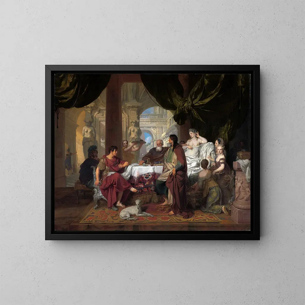 Il banchetto di Cleopatra - Gerard de Lairesse — quadro incorniciato alla parete