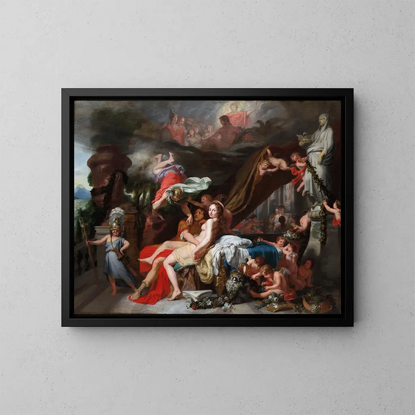 Hermès che ordina a Calypso di liberare Ulisse - Gerard de Lairesse — quadro incorniciato alla parete