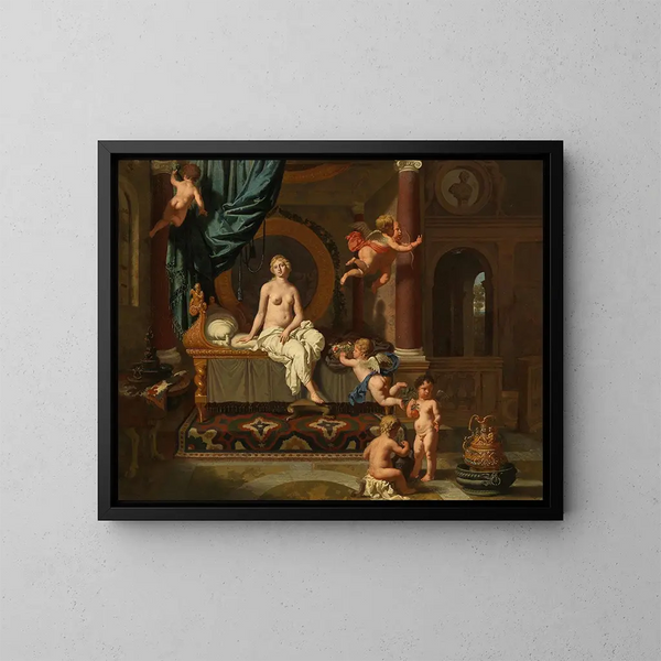 Herse in attesa dell'arrivo di Mercurio - Gerard de Lairesse — quadro incorniciato alla parete
