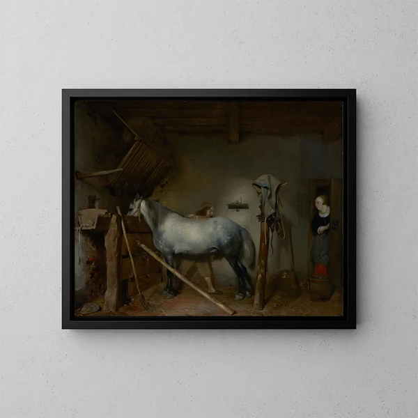 Stalla - Gerard ter Borch — quadro incorniciato alla parete