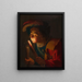 Un ragazzo che soffia su un tizzone - Gerard van Honthorst — quadro incorniciato alla parete