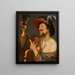 Un gioioso violinista che tiene un boccale - Gerard van Honthorst — quadro incorniciato alla parete