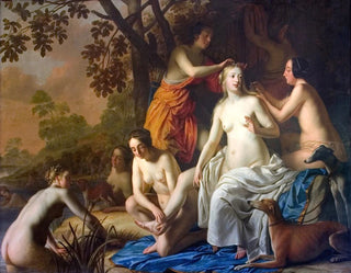 Diane e le sue ninfe - Gerard van Honthorst — vista dell’opera