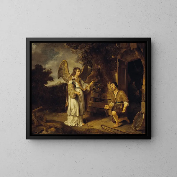 L'Angelo e Gedeone - Gerbrand van den Eeckhout — quadro incorniciato alla parete