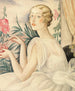Donna in abito bianco seduta sul davanzale della finestra - Gerda Wegener — vista dell’opera