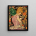 Ritratto di Lili Elbe con un ventaglio di piume verdi - Gerda Wegener — quadro incorniciato alla parete