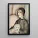Giovane donna con cappello a cloche nero e piccolo cane bianco - Gerda Wegener — quadro incorniciato alla parete