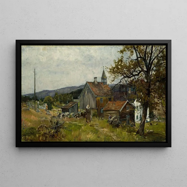 Ferme Vik a Stange - Gerhard Munthe — quadro incorniciato alla parete