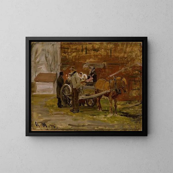 Il Carretto di mele - Gerhard Munthe — quadro incorniciato alla parete
