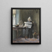 interno con una donna che legge il giornale - Gerke Henkes — quadro incorniciato alla parete