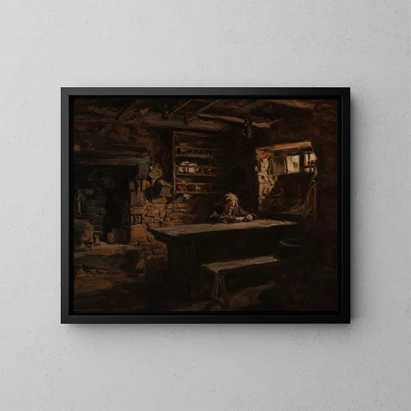 Interno Bretone - Germain David-Nillet — quadro incorniciato alla parete