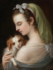 Una donna con un cocker spaniel inglese - Scuola tedesca — vista dell’opera