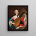 Una donna elegante con un liuto - Scuola tedesca — quadro incorniciato alla parete