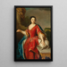 Portrait d'une noble dame en manteau d'hermine avec un chien - Ecole allemande — quadro incorniciato alla parete