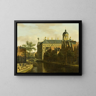 Gerrit Adriaensz Berckheyde - The Nieuwezijds Voorburgwal with the Flower and Tree Market in Amsterdam.webp
