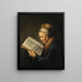 Vecchia donna che legge - Gerrit Dou — quadro incorniciato alla parete