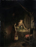 Donna che sistema il tavolo da pranzo - Gerrit Dou — vista dell’opera