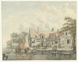 Gerrit Hulseboom - Boerenerf aan het water.webp