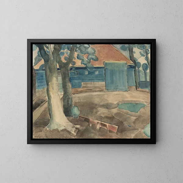 olandese del Nord con cortile - Gerrit van Blaaderen — quadro incorniciato alla parete