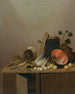 Natura morta con un'anatra morta, pesci, pere, uova, un vaso di rame e altri oggetti, il tutto disposto su un mobile da cucina - Gerrit van Vucht — vista dell’opera