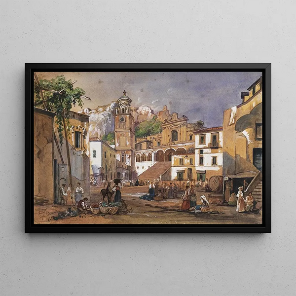 Giacinto Gigante - Market scene in Amalfi.webp