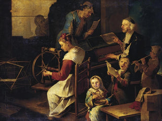 Giacomo Francesco Cipper - Domestic Scene with Musicians and Woman Spinning.webp