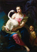 Léda e il cigno - Gianbettino Cignaroli — quadro incorniciato alla parete