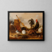 Animali nel cortile - Gijsbert Gillisz de Hondecoeter — quadro incorniciato alla parete