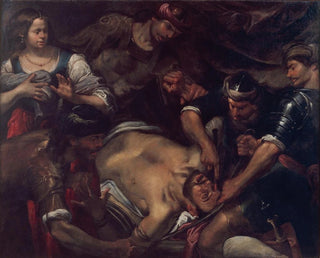 Gioacchino Assereto - The Philistines Gouging out Samsons Eyes.webp