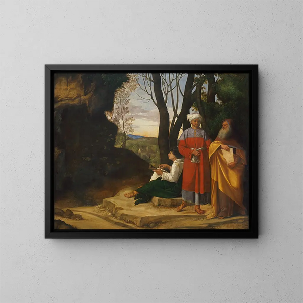 Tre filosofi - Giorgione — quadro incorniciato alla parete
