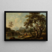 Paesaggio montano con bestiame alla abbeveratoio - Giovanni Battista Cimaroli — quadro incorniciato alla parete